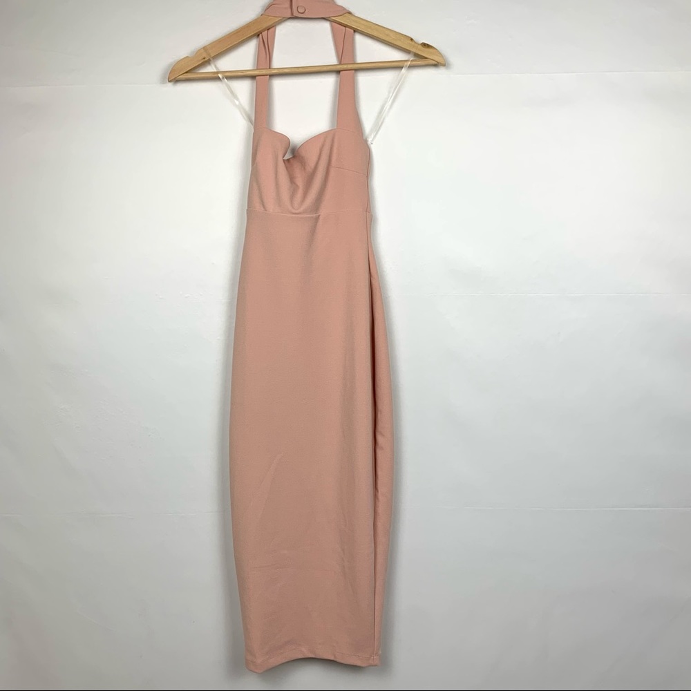 NWT Nookie X Revolve Boulevard Bodycon Square Neck Midi Dress Prima Blush Pink - Picture 4 of 9